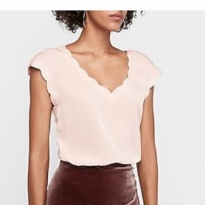 Express Satin Scalloped Top